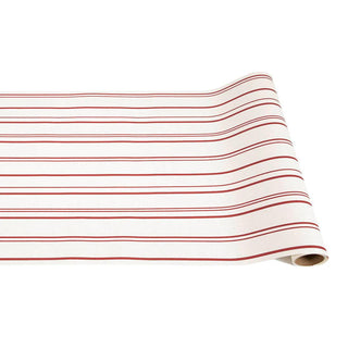 Antique red striped paper table runner roll

Red stripe holiday paper table runner

Christmas red striped disposable table runner

Cream table runner with red antique stripes

Red stripe paper runner for holiday tables