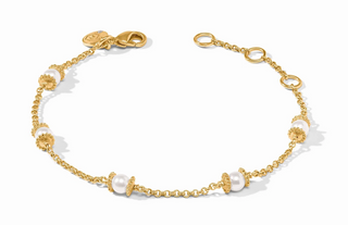 Julie Vos Hydra Delicate Bracelet in 24K gold plate with shell pearls