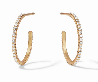 Julie Vos Windsor Hoop Earrings in 18K gold plate with cubic zirconia