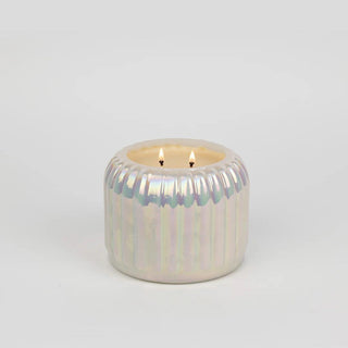 Sweet Grace Candle #071 in pearlized iridescent ribbed vessel

Greenleaf 2-wick Sweet Grace candle with 142-hour burn time

Luxury Sweet Grace candle in glowing white iridescent glass

Large soy-blend candle in pearl finish by Greenleaf

