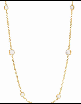 Julie Vos Aquitaine Station Necklace Crystal Clear