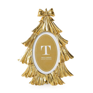 Golden Tree with Bow 4x6 Christmas photo frame