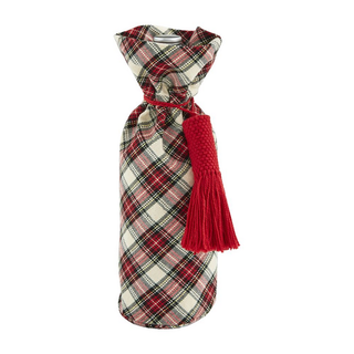 White Plaid Wine Bag