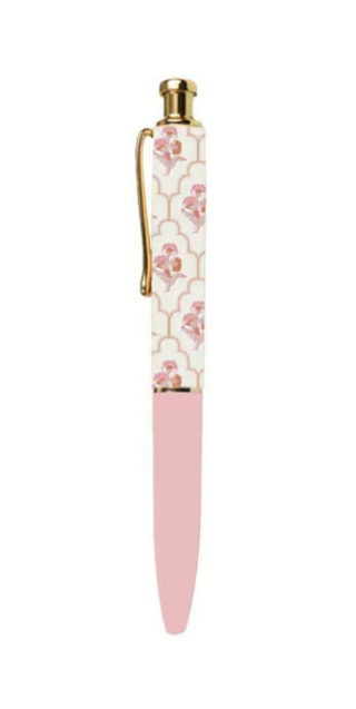 Floral Push Pens featuring colorful floral patterns and elegant gold accents