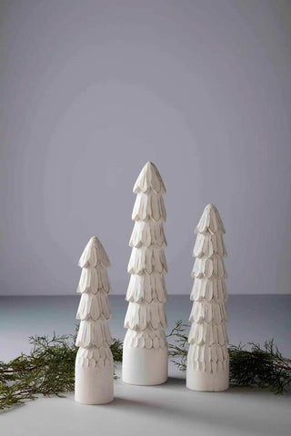 White Wood Carved Christmas Tree