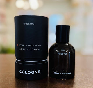 Preston Cologne 1.7 oz in black bottle and packaging