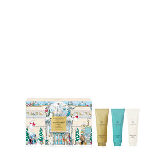 Glasshouse Christmas Hand Cream Trio with Kyoto, Amalfi, and Marseille scents

Holiday hand cream gift set in festive box by Glasshouse Fragrances

Trio of luxury Glasshouse hand creams in seasonal packaging