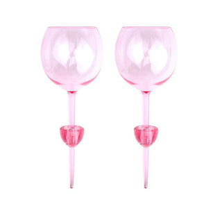 Set of 2 lilac pink Bodie Riviera outdoor glasses with pointed stake bases
