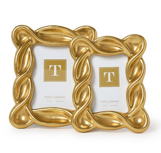 Infinity Gold Leaf Photo Frame with sculptural twisted design