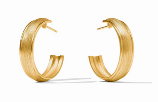 Cobblestone Hoop Earrings by Julie Vos with textured gold detailing