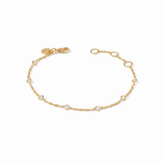 Celeste Delicate Bracelet with cubic zirconia by Julie Vos

24K gold plated Celeste bracelet with small stones

Julie Vos Celeste Delicate gold bracelet

Gold chain bracelet with dainty cubic zirconia accents

Elegant Celeste bracelet featuring seven sparkling stones