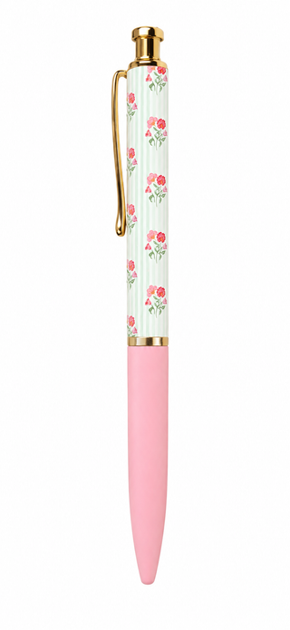 Floral Push Pens featuring colorful floral patterns and elegant gold accents