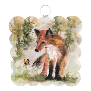 Mini Scallop Art Fall Fox Round Top