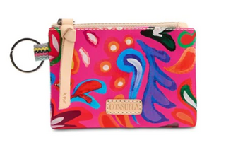 “Consuela Ceci Pouch with vibrant floral ConsuelaCloth exterior”

“Pink Consuela Ceci Pouch with abstract colorful design and keyring”

“Ceci Consuela small pouch with zipper and leather logo patch”

“Interior of Consuela Ceci Pouch with card slot and keyring”

“Consuela Ceci Pouch made in Mexico with bold printed exterior”