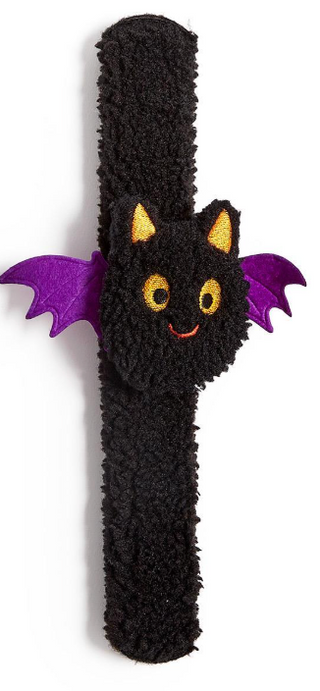 Halloween plush LED slap bracelet with festive pumpkin, ghost, and bat characters.