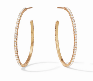 Julie Vos Windsor Hoop Earrings in 18K gold plate with cubic zirconia