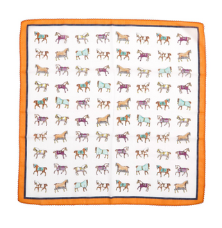 Horse Play Soft Square Scarf with colorful horse print