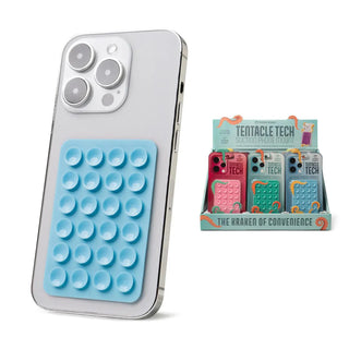 “Blue silicone suction phone mount attached to smartphone”

“Suction cup phone holder in assorted colors”

“Silicone suction phone mount for mirrors and windows”

“Tech suction phone mount display with colorful mounts”

“Phone mount with silicone suction cups and adhesive backing”