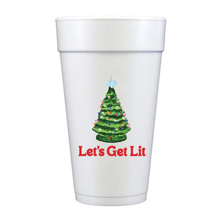 Let's Get Lit Christmas Tree Styro Cups