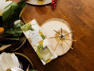 Greenleaf Birch & Bloom Diffuser with floral box packaging

Birch & Bloom fragrance diffuser with reeds by Greenleaf

Floral-scented reed diffuser with magnolia and oak notes

Greenleaf home fragrance diffuser in glass bottle

Birch & Bloom diffuser set with elegant floral design