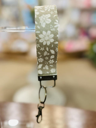 Sage Flower Wrist Keychain