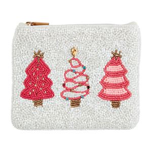 Christmas Tree Beaded Pouch