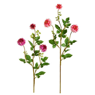 32 inch pink floral spray with realistic blooms and green foliage