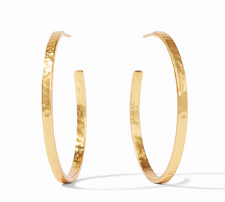 Julie Vos gold hoop earrings available in medium, large, and extra large