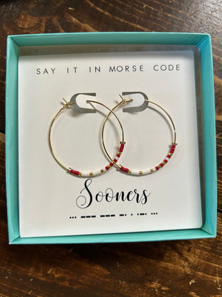 Dot And Dash Sooners Earrings