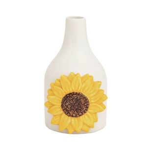 Mini ceramic flower vase with hand-painted flower detail