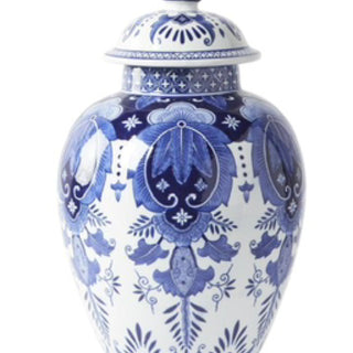 Blue and White Chinoiserie Vase 20.5”