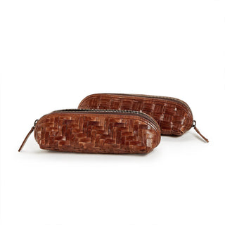 Woven Leather Pencil Case