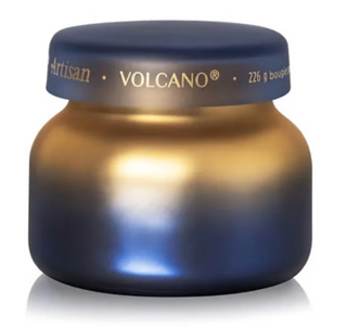 8 oz Volcano petite candle with tropical fruit and sugared citrus fragrance