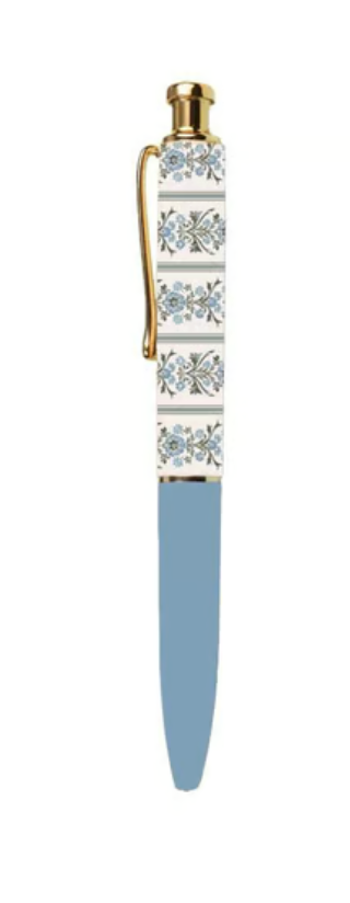 Floral Push Pens featuring colorful floral patterns and elegant gold accents