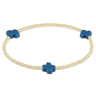 enewton Signature Cross Gold Pattern 2mm Bead Bracelet