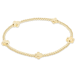 enewton Signature Cross Gold Pattern 2mm Bead Bracelet