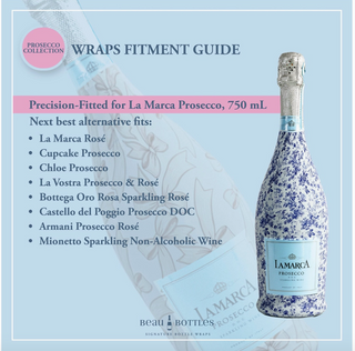 “Prosecco bottle shrink wrap sleeves for gifting and celebrations”

“Beau Bottles champagne wrap designs for Prosecco bottles”