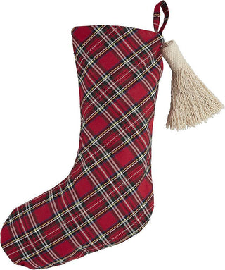 Red Tartan Stocking With Tassel