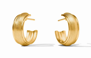 Cobblestone Hoop Earrings by Julie Vos with textured gold detailing