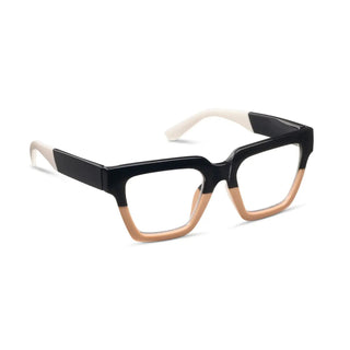 "Take A Bow Black/Tan Peepers Blue Light glasses with bold square frames"

"Black and tan Peepers Take A Bow eyewear with eco-friendly design"

"Oprah’s Favorite 2022 Take A Bow glasses with blue light lenses"

"Square frame Black/Tan Peepers glasses with stylish color block design"