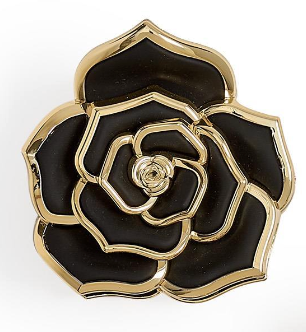 Camellia Claw Clip flower-shaped hair clip with gold trim