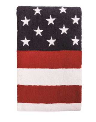 Chenille knit American flag blanket 60x50