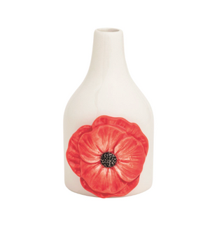 Mini ceramic flower vase with hand-painted flower detail