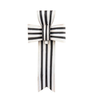 Round Top Black & White Bow Cross Display