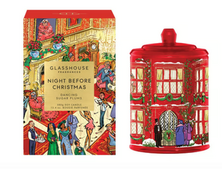 Glasshouse Fragrances Night Before Christmas Candle with sweet plum fragrance