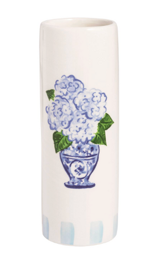 Topiary patterned ceramic flower vase for spring décor
